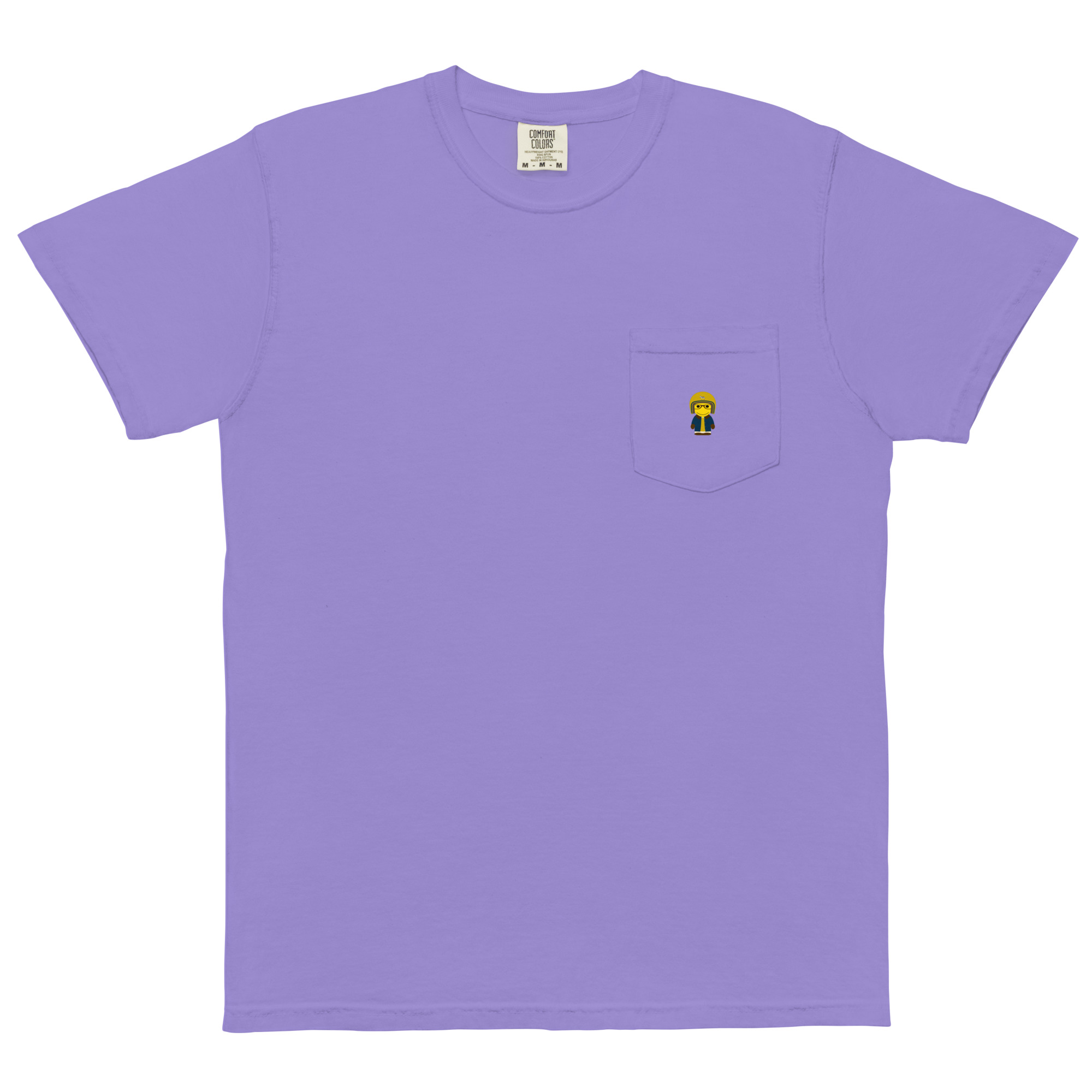 T-shirt teinté avec poche unisexe (BARBLU-CORBIK-MOU002) – Image 9