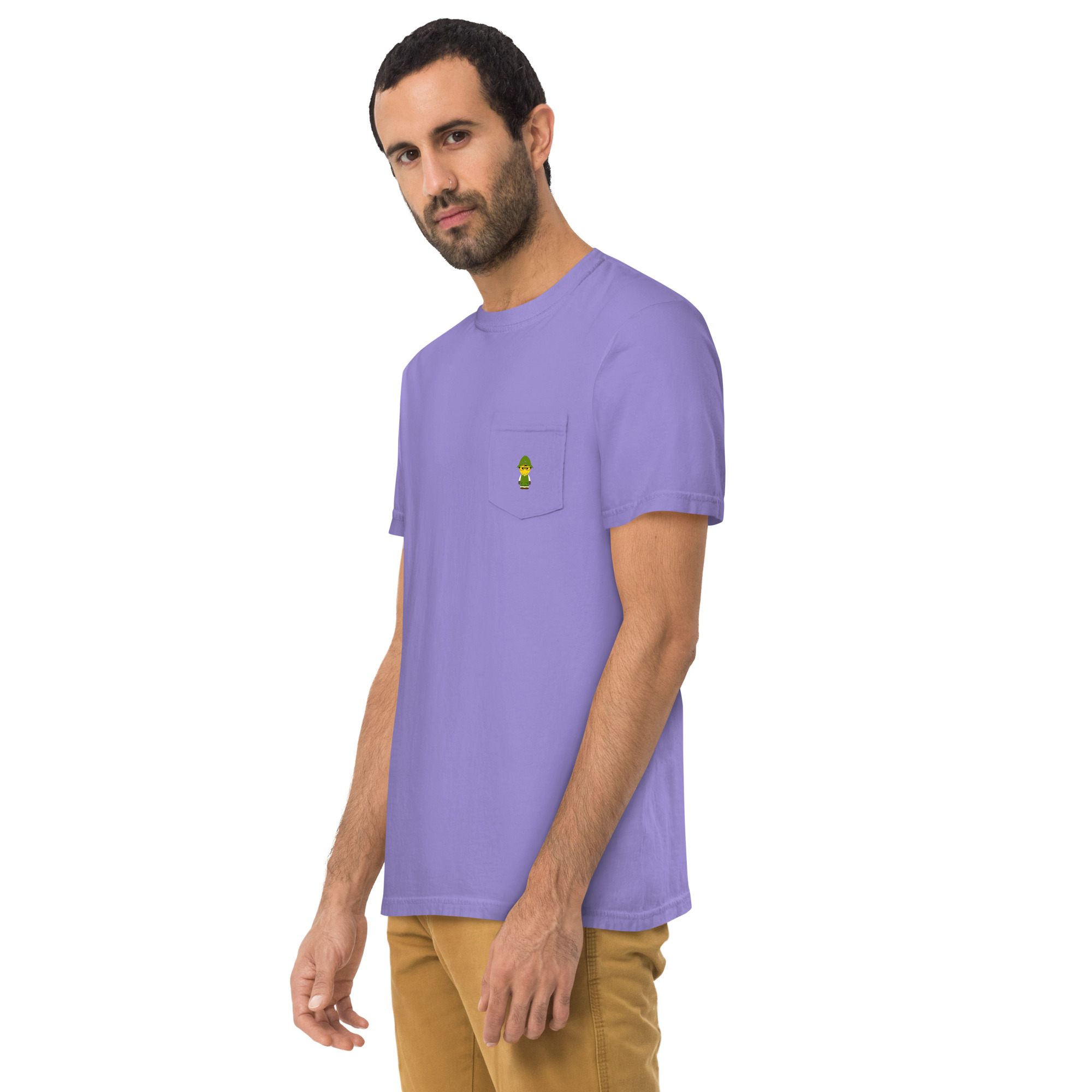 T-shirt teinté avec poche unisexe (COLBOB-LOG001-VER002) – Image 16