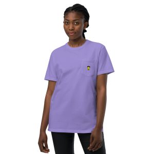 T-shirt teinté avec poche unisexe (COVCC2-LOGVER-ROS001)