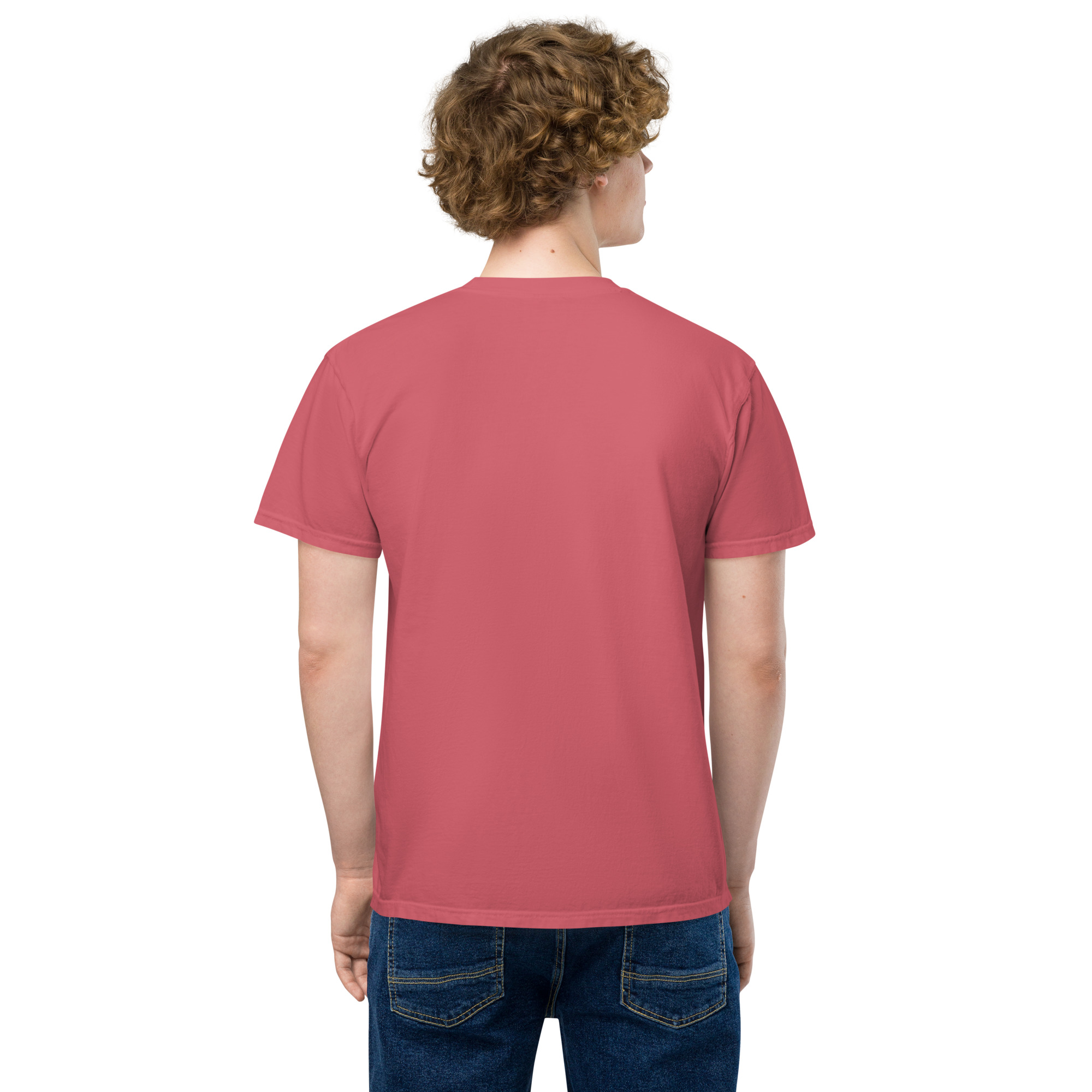 T-shirt teinté avec poche unisexe (CHECAR-LOGCC2-BEIRED1) – Image 46