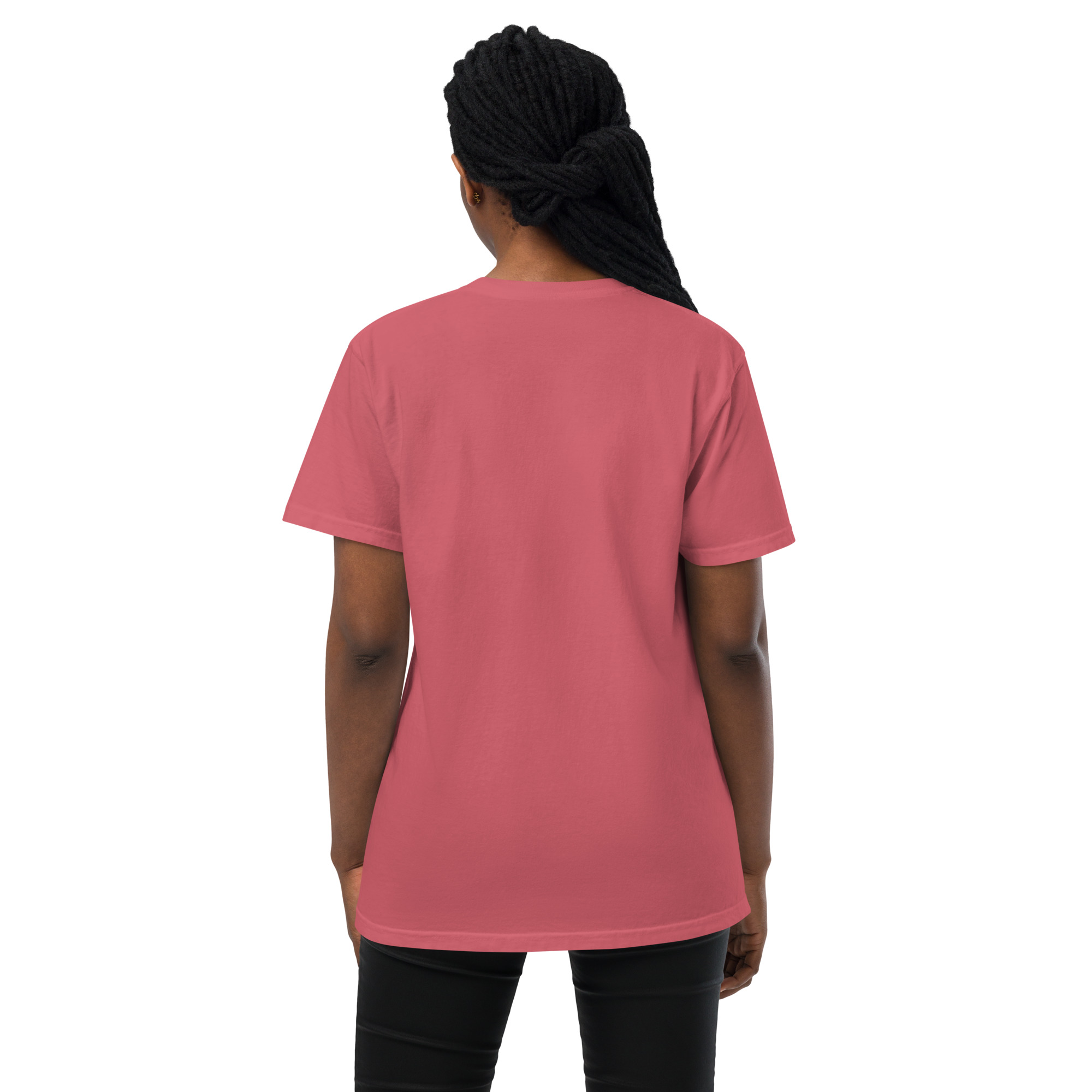 T-shirt teinté avec poche unisexe (CHECAR-LOGCC1-BLUVER2) – Image 28