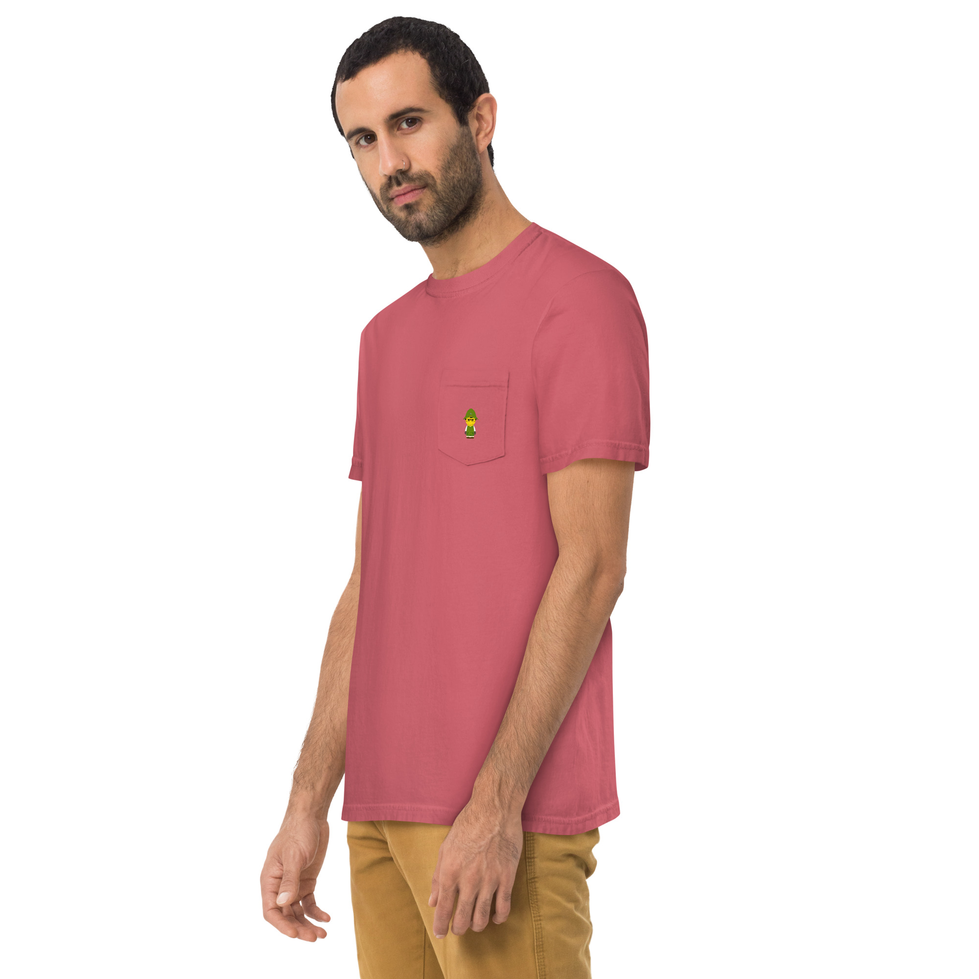 T-shirt teinté avec poche unisexe (COLBOB-LOG001-VER002) – Image 12