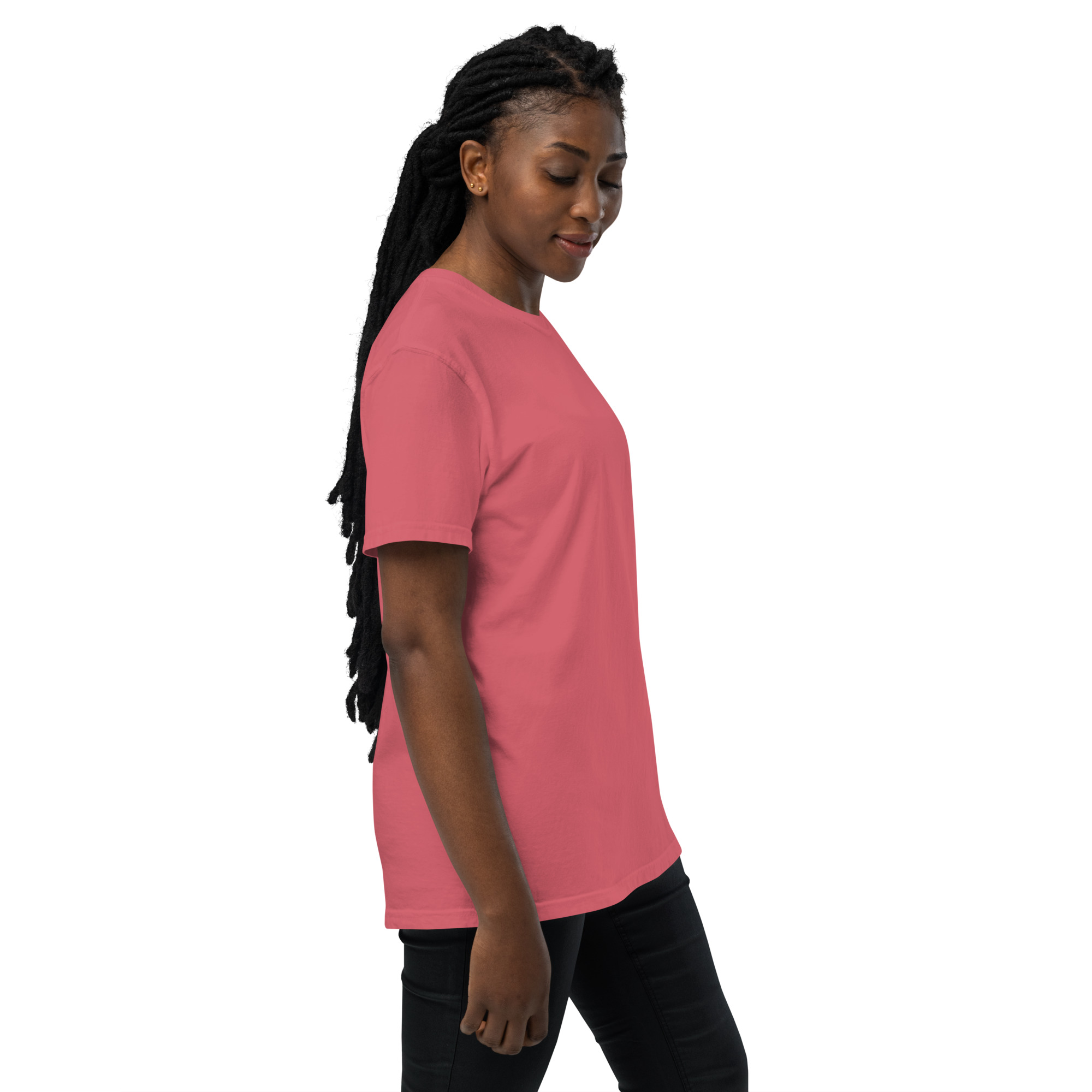 T-shirt teinté avec poche unisexe (CHECAR-LOGBOB-REDBDX1) – Image 30