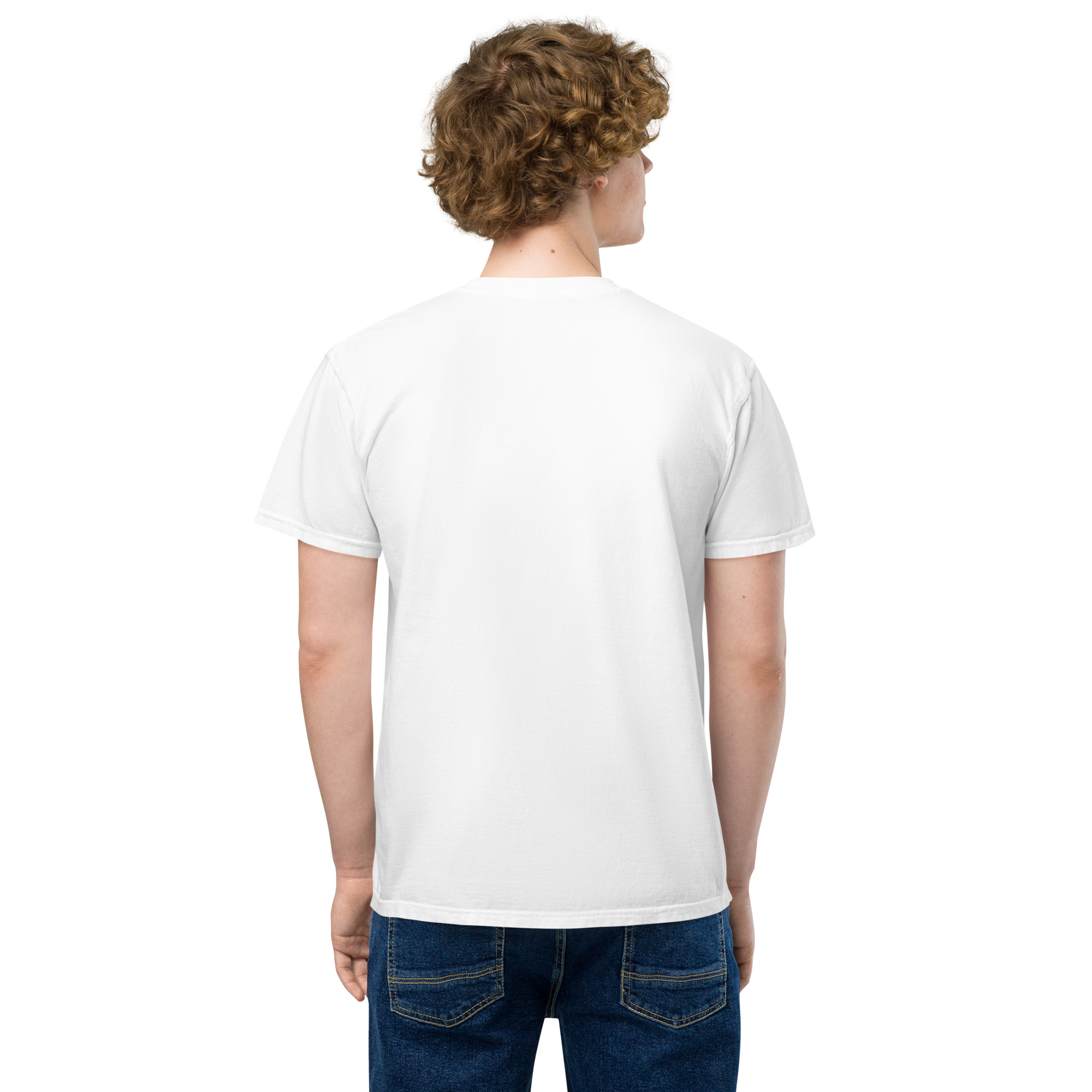 T-shirt teinté avec poche unisexe (COLCC2-LOG001-CIE001) – Image 77