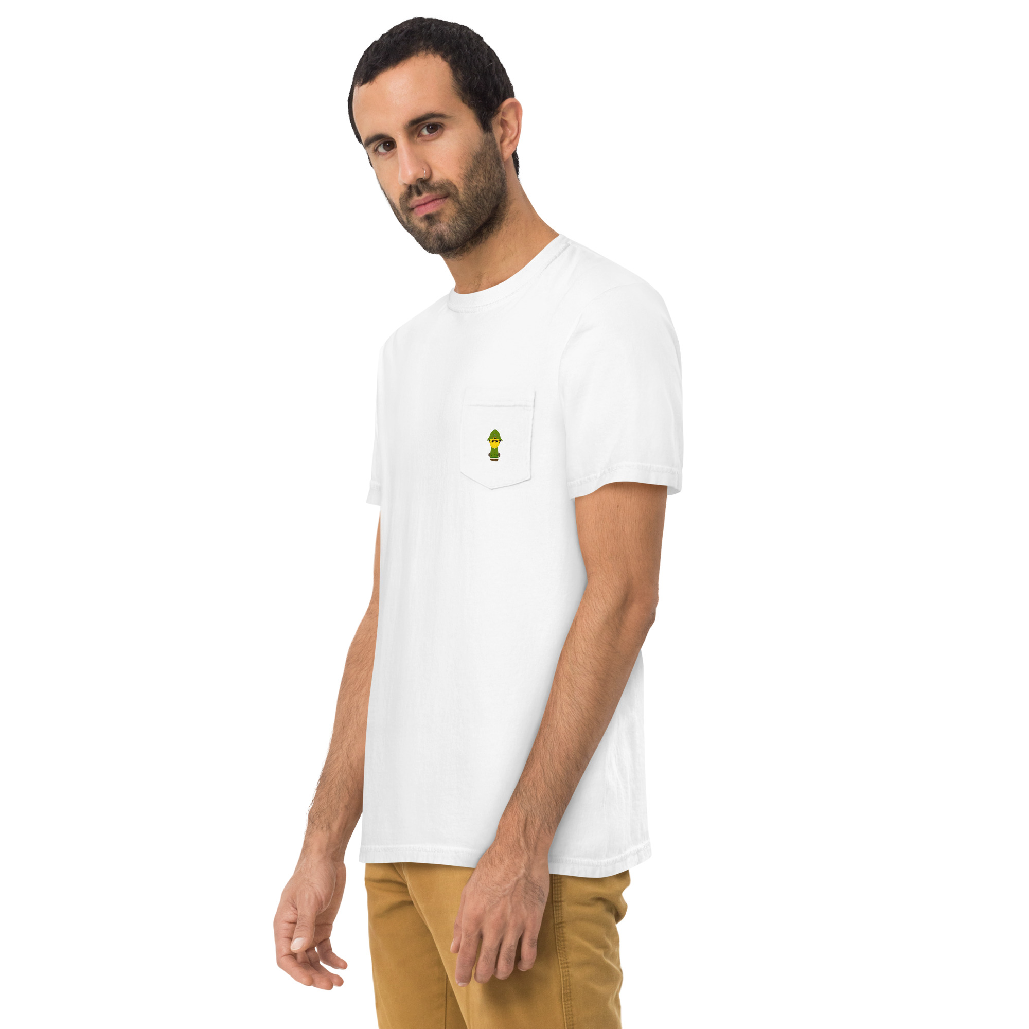 T-shirt teinté avec poche unisexe (COLBOB-LOG001-VER002) – Image 19