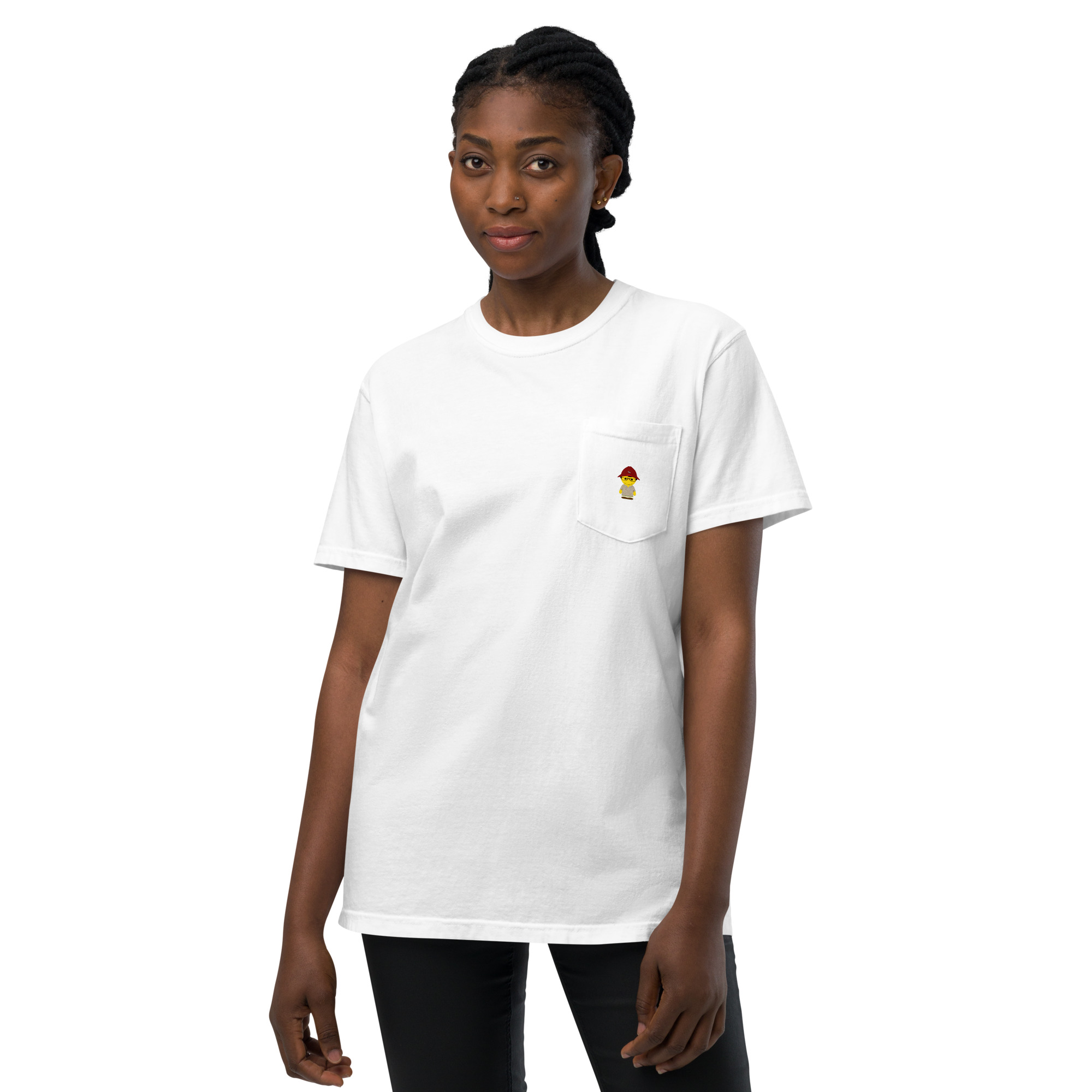 T-shirt teinté avec poche unisexe (CHECAR-LOGBOB-REDBDX1) – Image 46