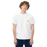 T-shirt teinté avec poche unisexe - chemise écossaise - Alistair - camel & rouge