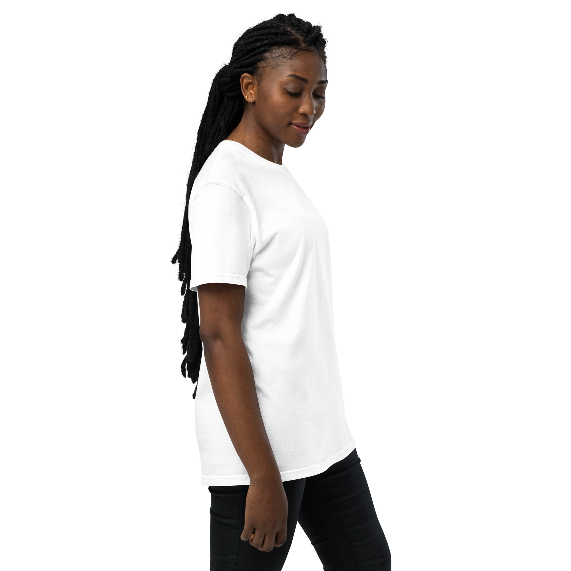 T-shirt teinté avec poche unisexe (CHECAR-LOGCC1-BLUVER2) – Image 50