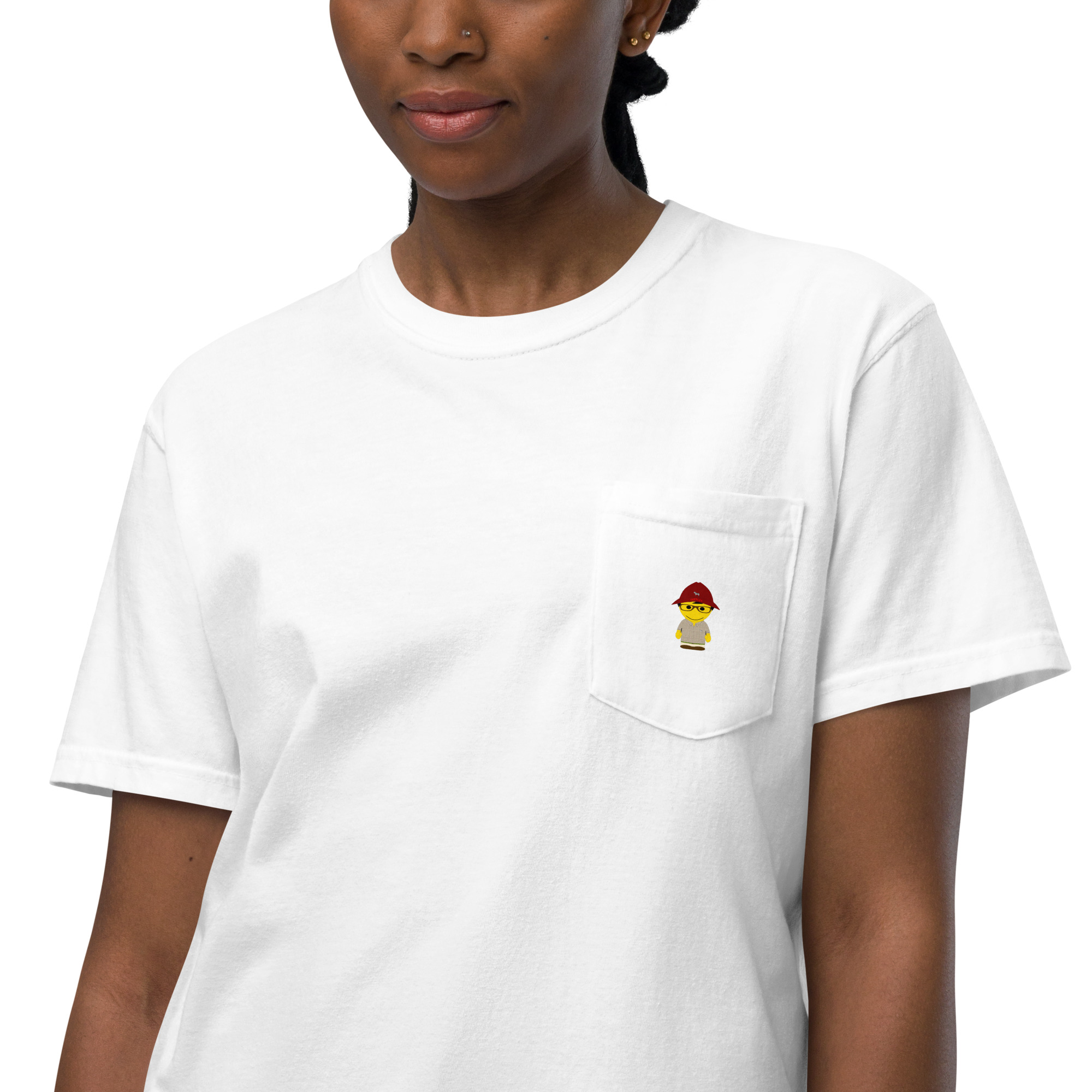 T-shirt teinté avec poche unisexe (CHECAR-LOGBOB-REDBDX1) – Image 47