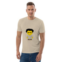 T-shirt coton biologique - chemise écossaise - Alistair - noire & moutarde