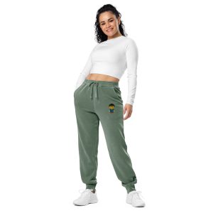 Pantalon de sport teint par pigment (CHECAR-LOGCC1-BLUVER2)