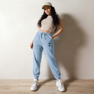 Pantalon de sport teint par pigment (COLBOB-LOG001-BLU001)