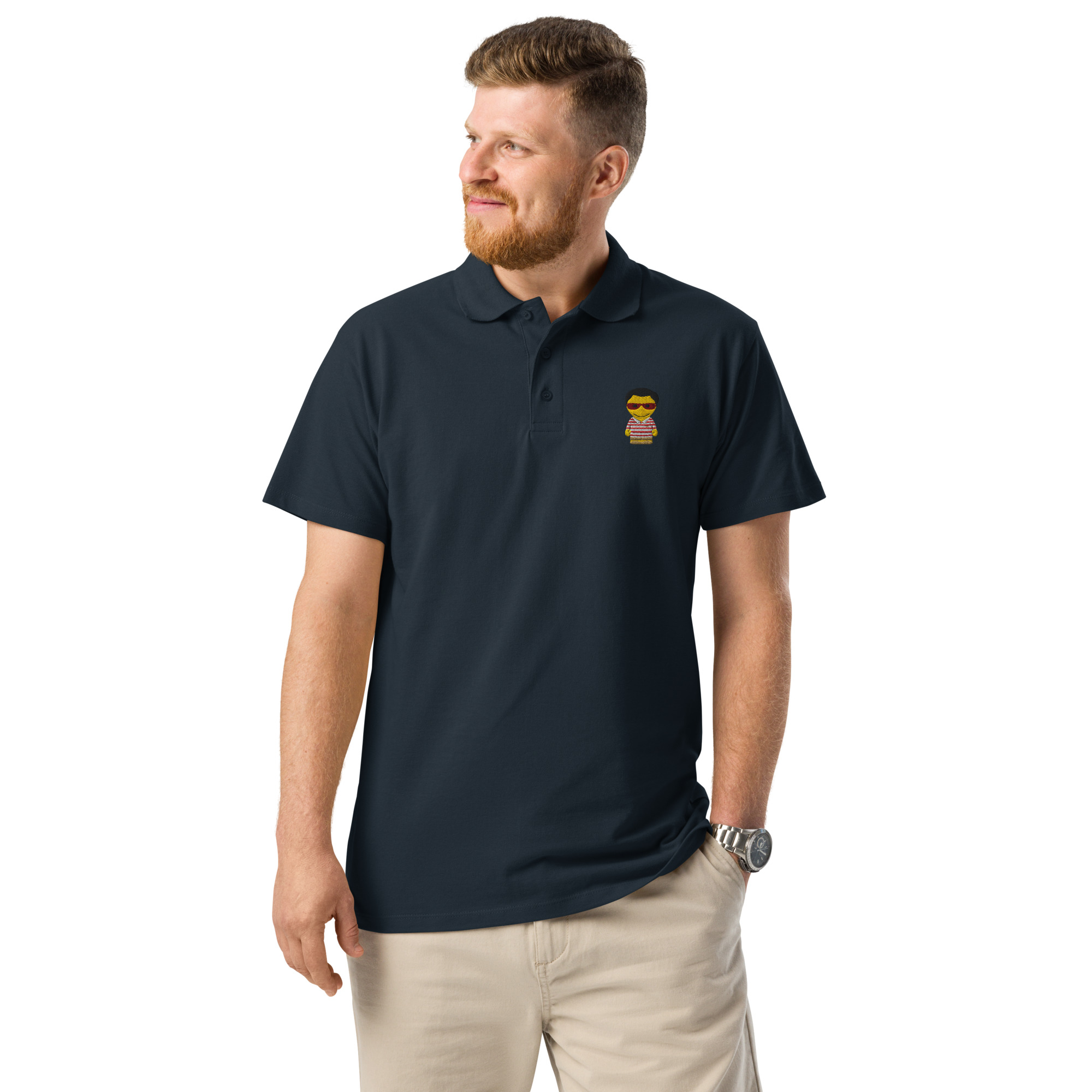 Polo piqué premium unisexe (POLRAY-LOGBDX-CC1001)