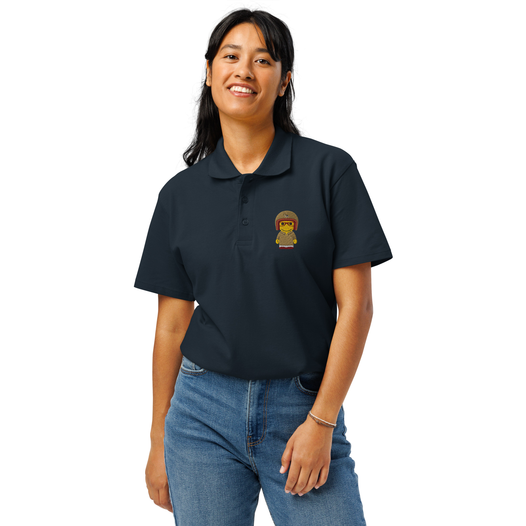 Polo piqué premium unisexe (POLBIK-LOGCAM-RAY001)