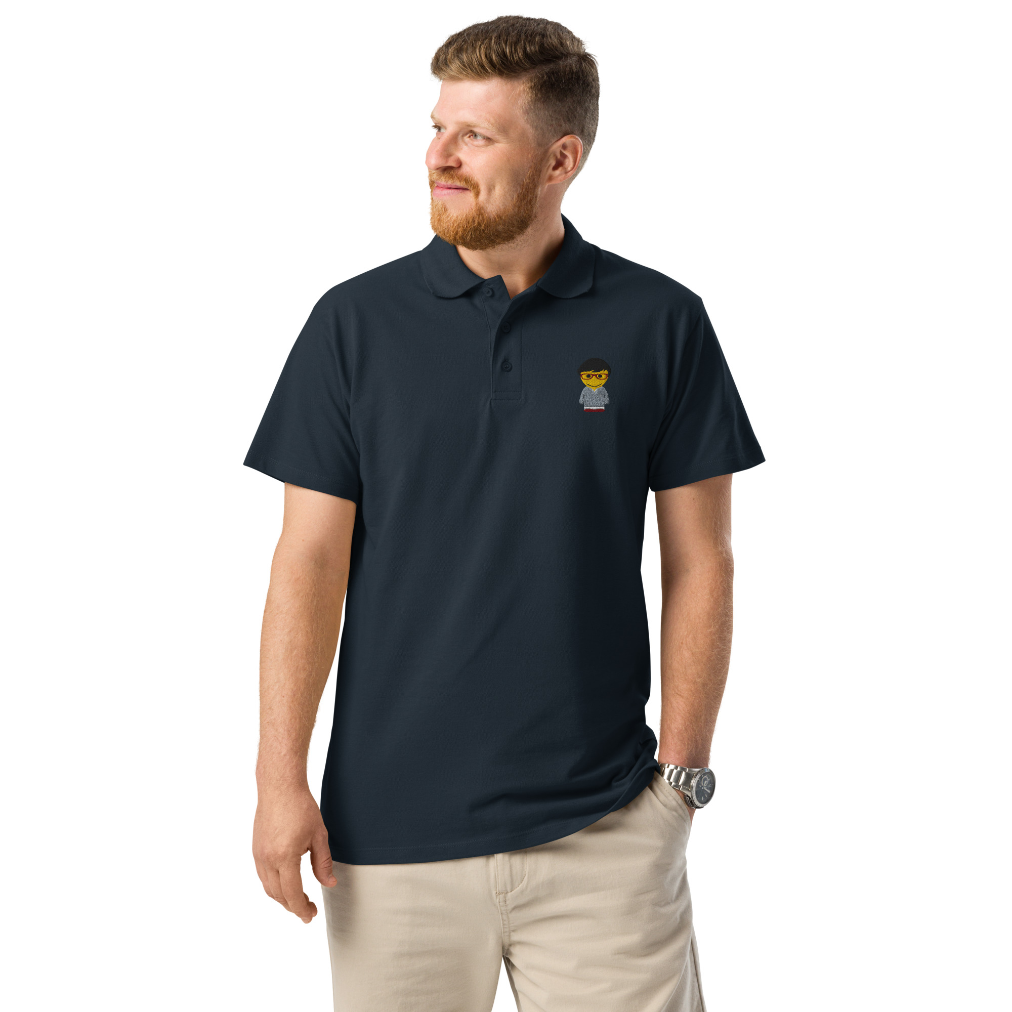 Polo piqué premium unisexe (FORGRE-LOGCC1-BLU001)