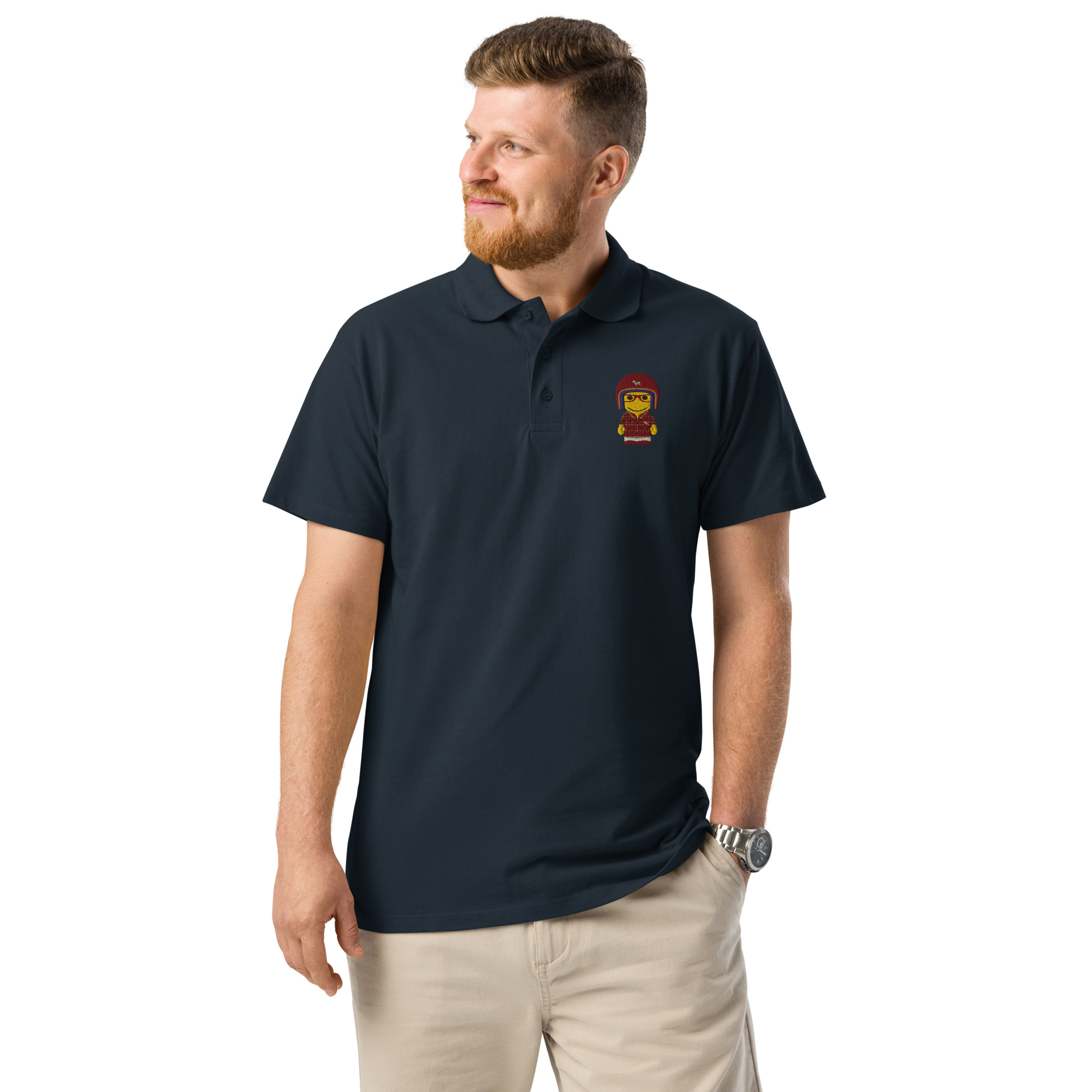Polo piqué premium unisexe (CHECAR-LOGBIK-REDBDX1)