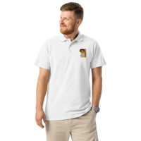 Polo piqué premium unisexe - "sports" surf - rose & orange