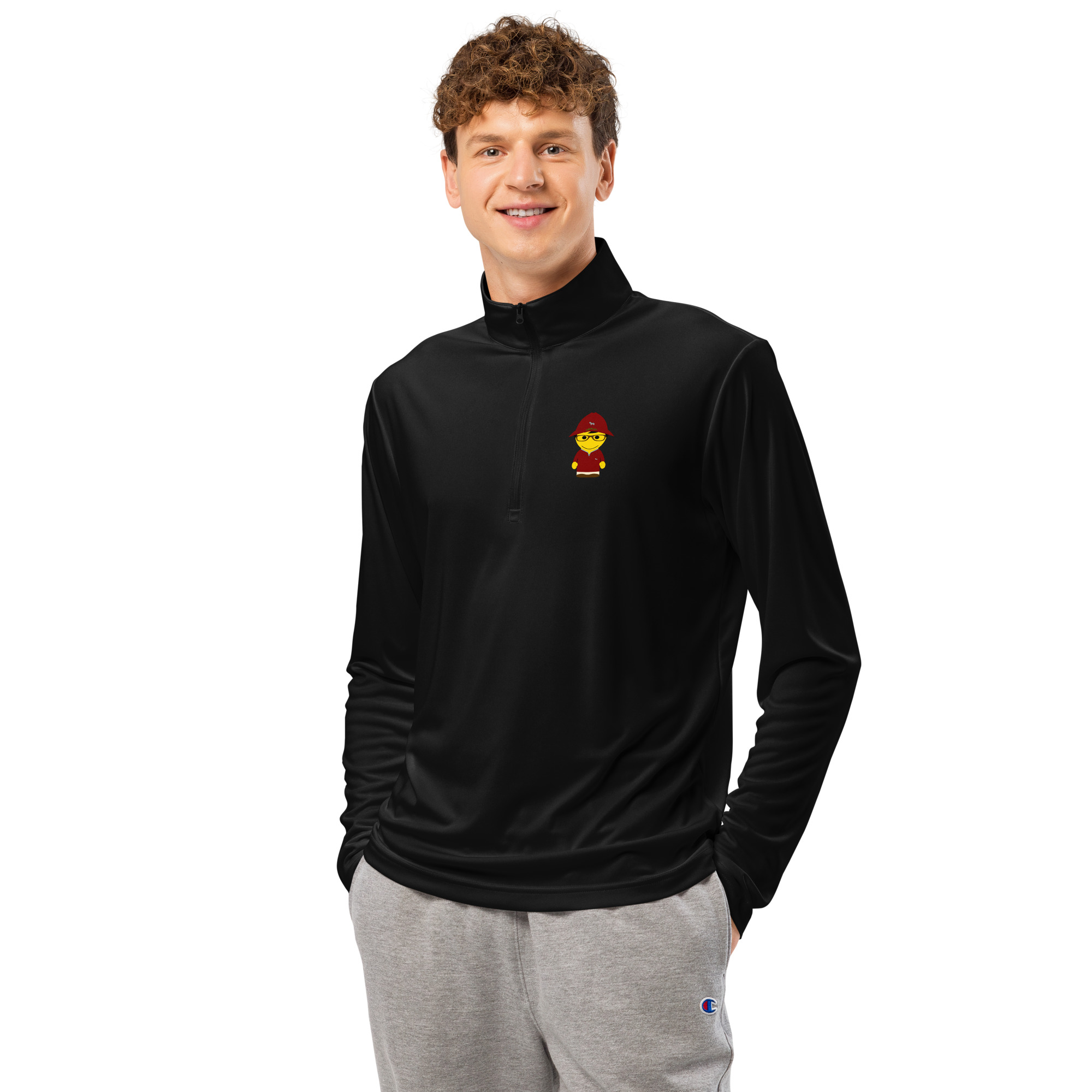 Pull à demi-zip léger (POLBOB-LOGBDX-UNI001)