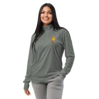 Pull à demi-zip léger - "sport" ski - taupe & orange