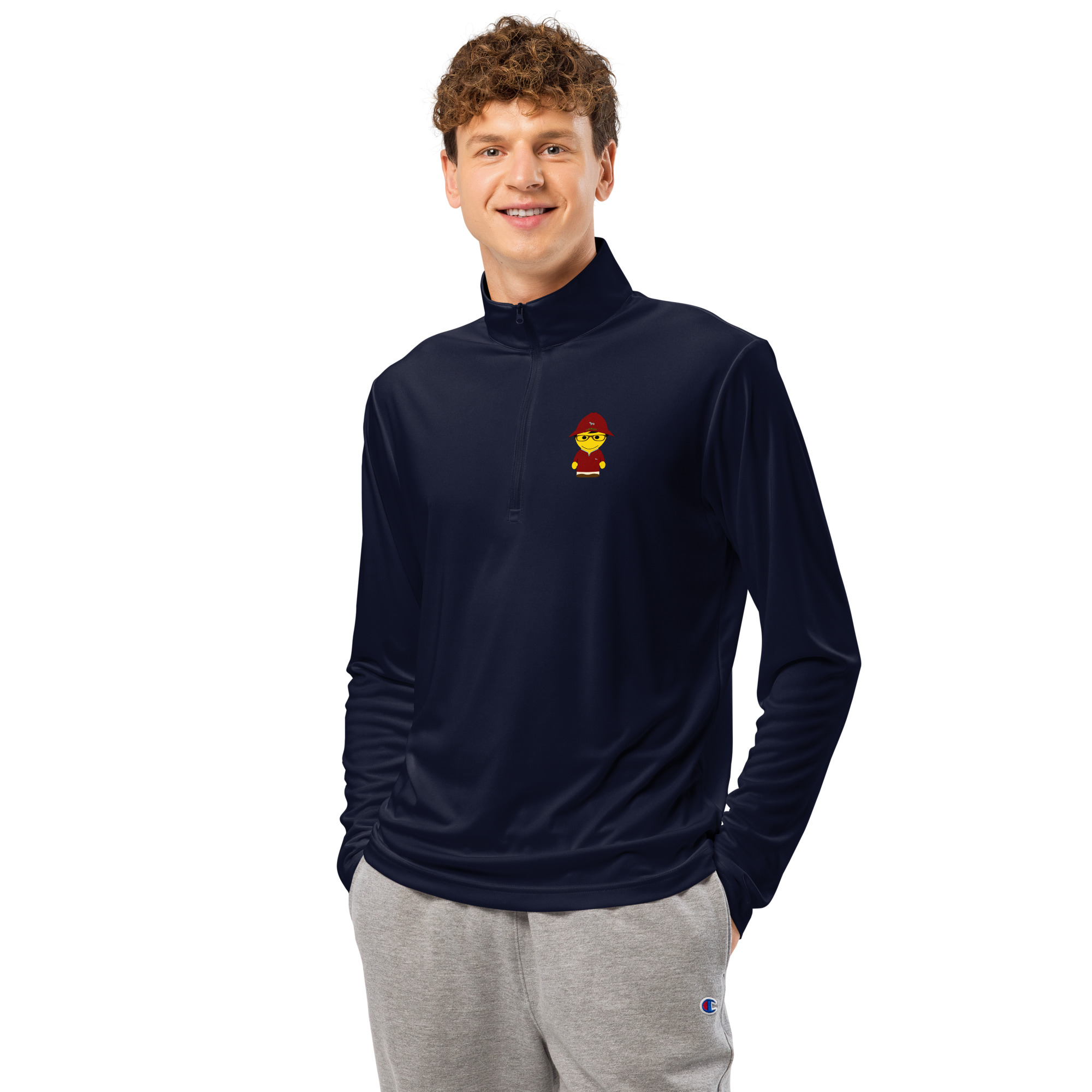 Pull à demi-zip léger (POLBOB-LOGBDX-UNI001)