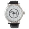 Montre classique noire logo gris pour homme par Zazzle