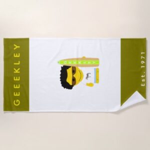 Serviette de plage GEEKLEY surfeur olive