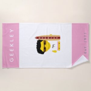 Serviette de plage GEEKLEY surfeur rose