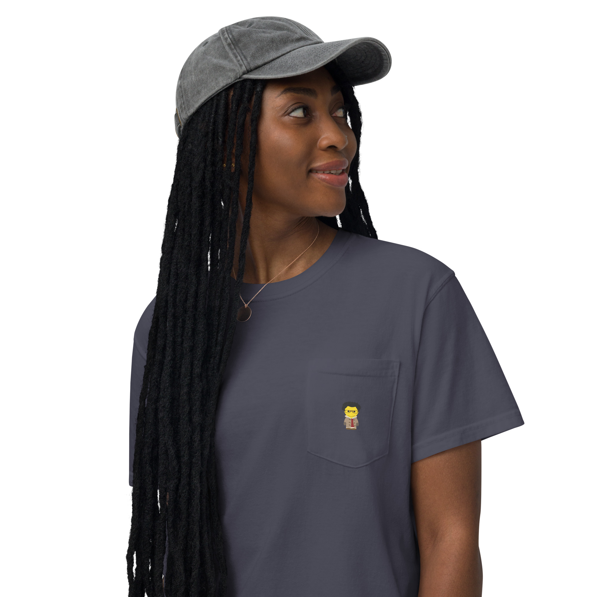 T-shirt teinté avec poche unisexe  (DUFCC2-CORBDX-LOG002)