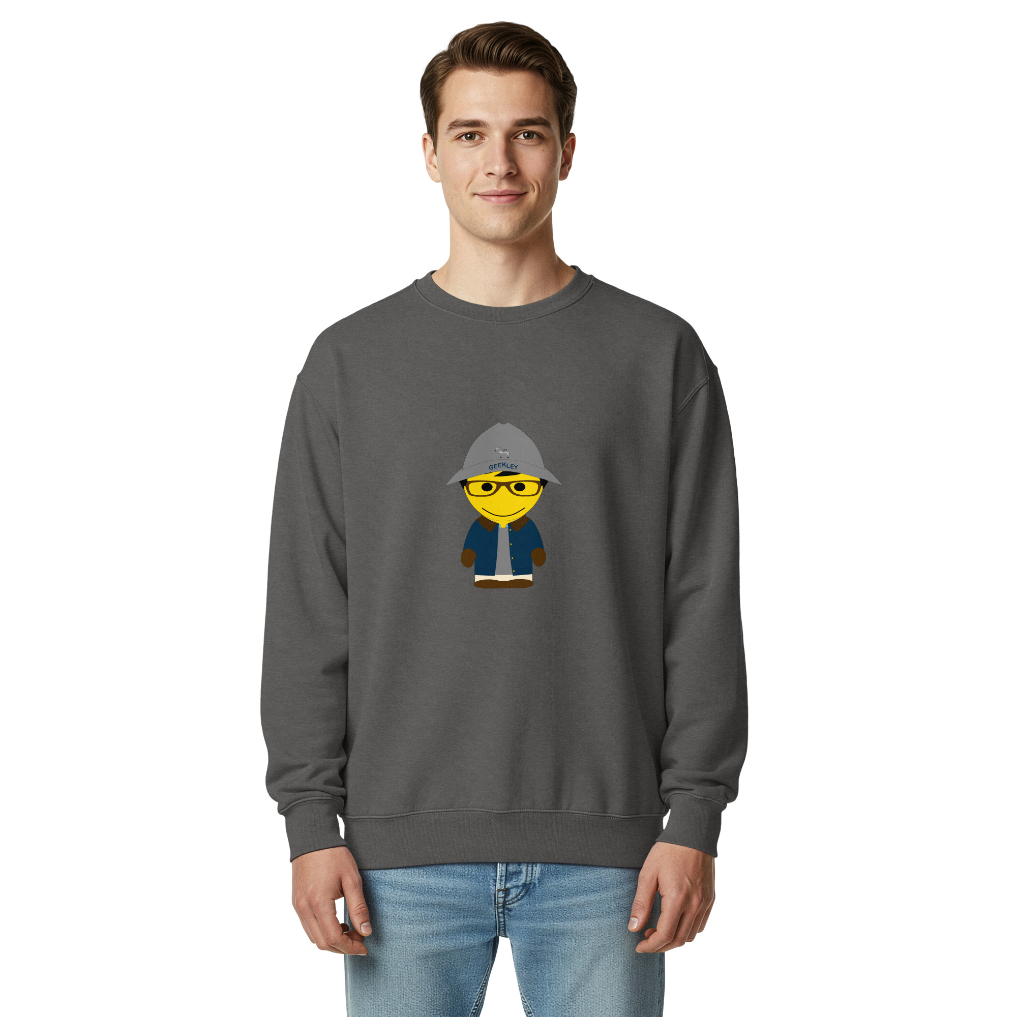 Sweat teinté unisexe (BARBLU-CORBOB-GRE002) – Image 4