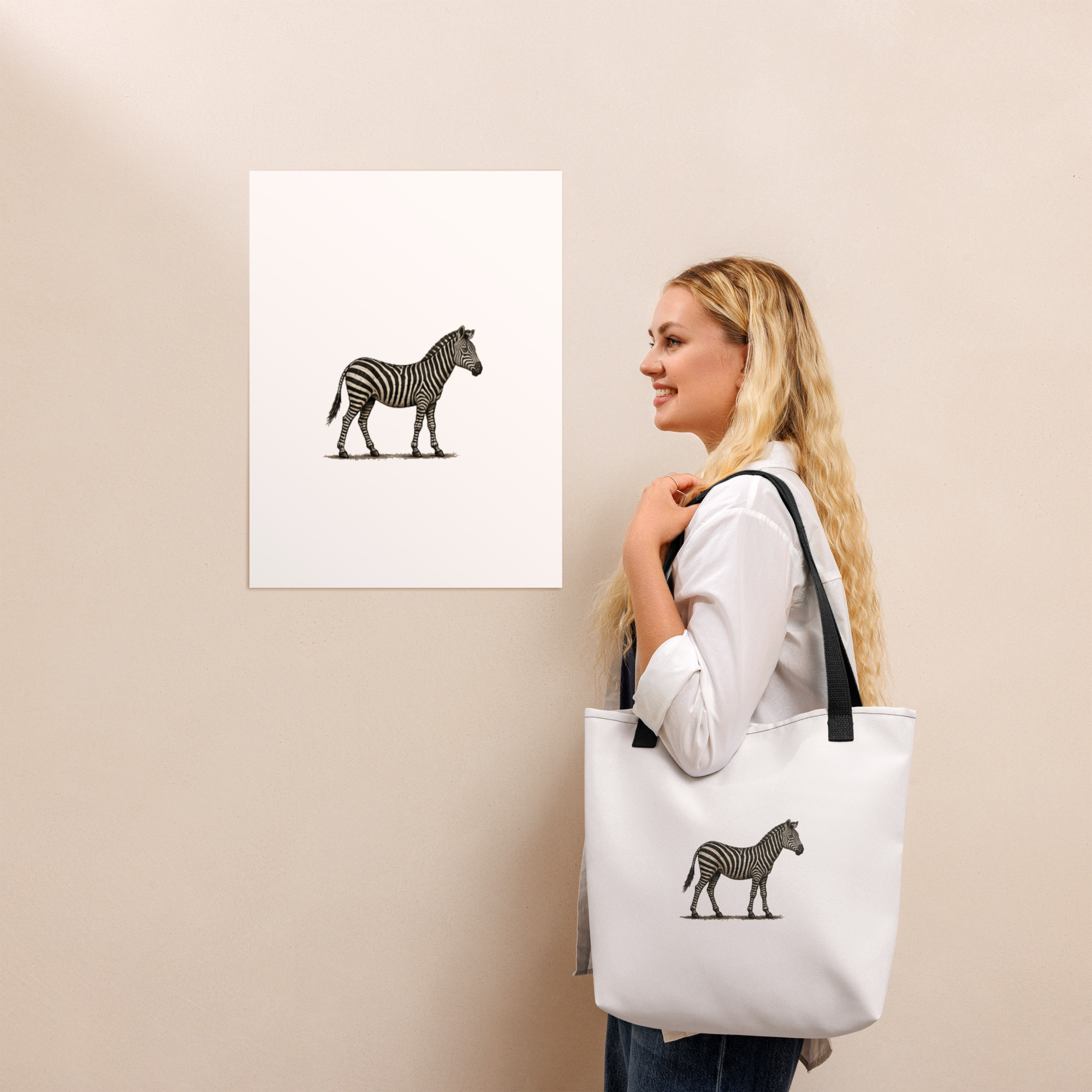 Tote bag "MAISON GEEKLEY" - zèbre