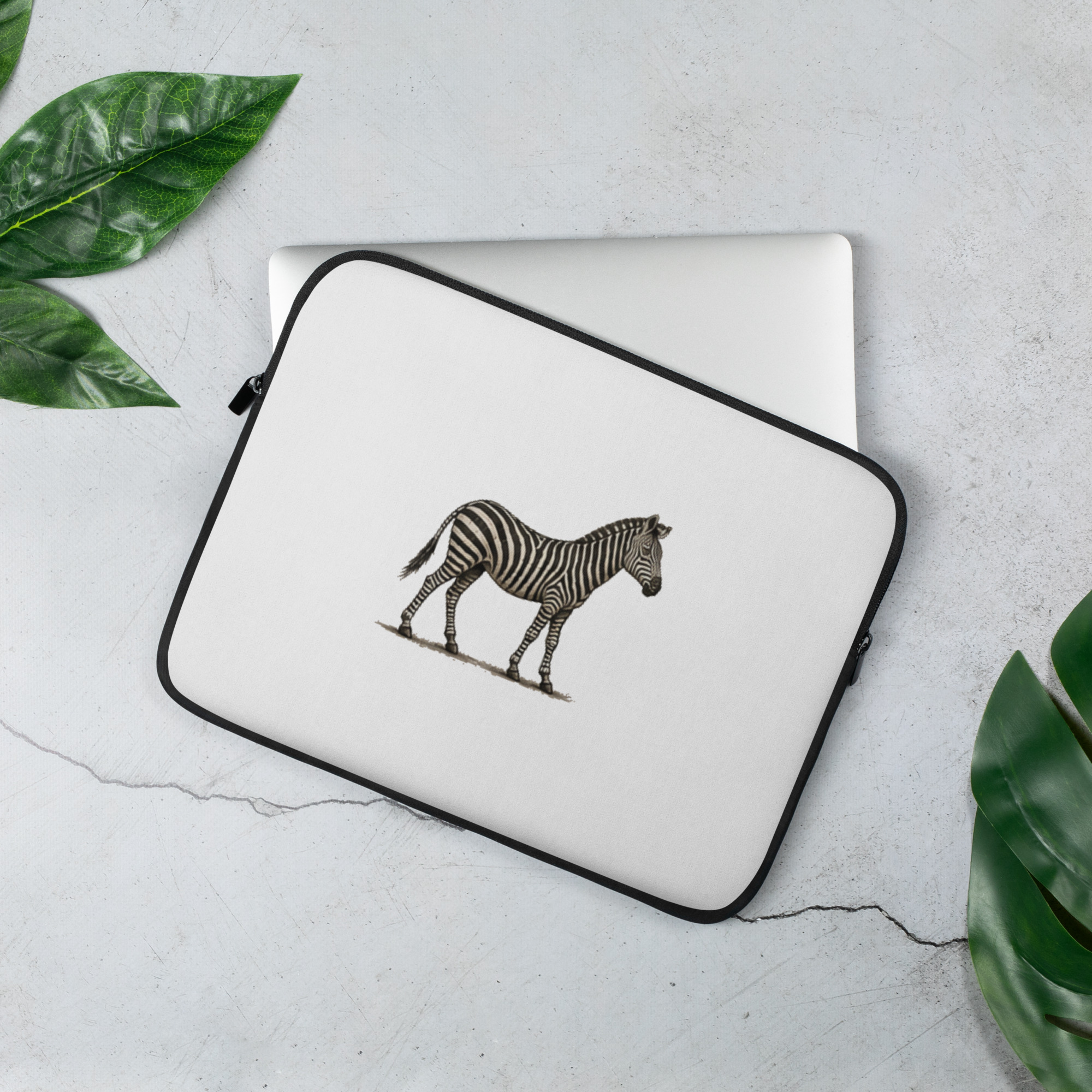 Housse pour ordinateur portable "Maison GEEKLEY" – zèbre
