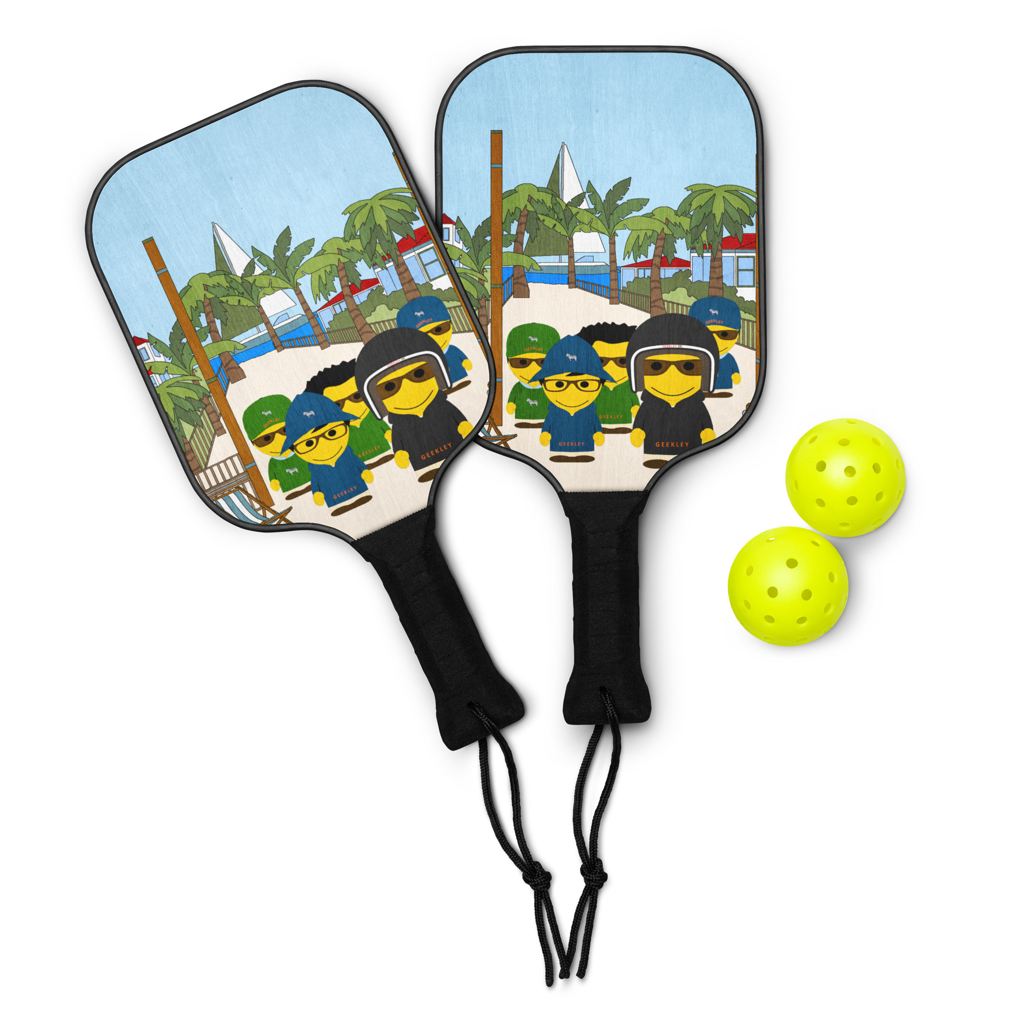 Kit de pickleball "Maison GEEKLEY" - Un été à la plage