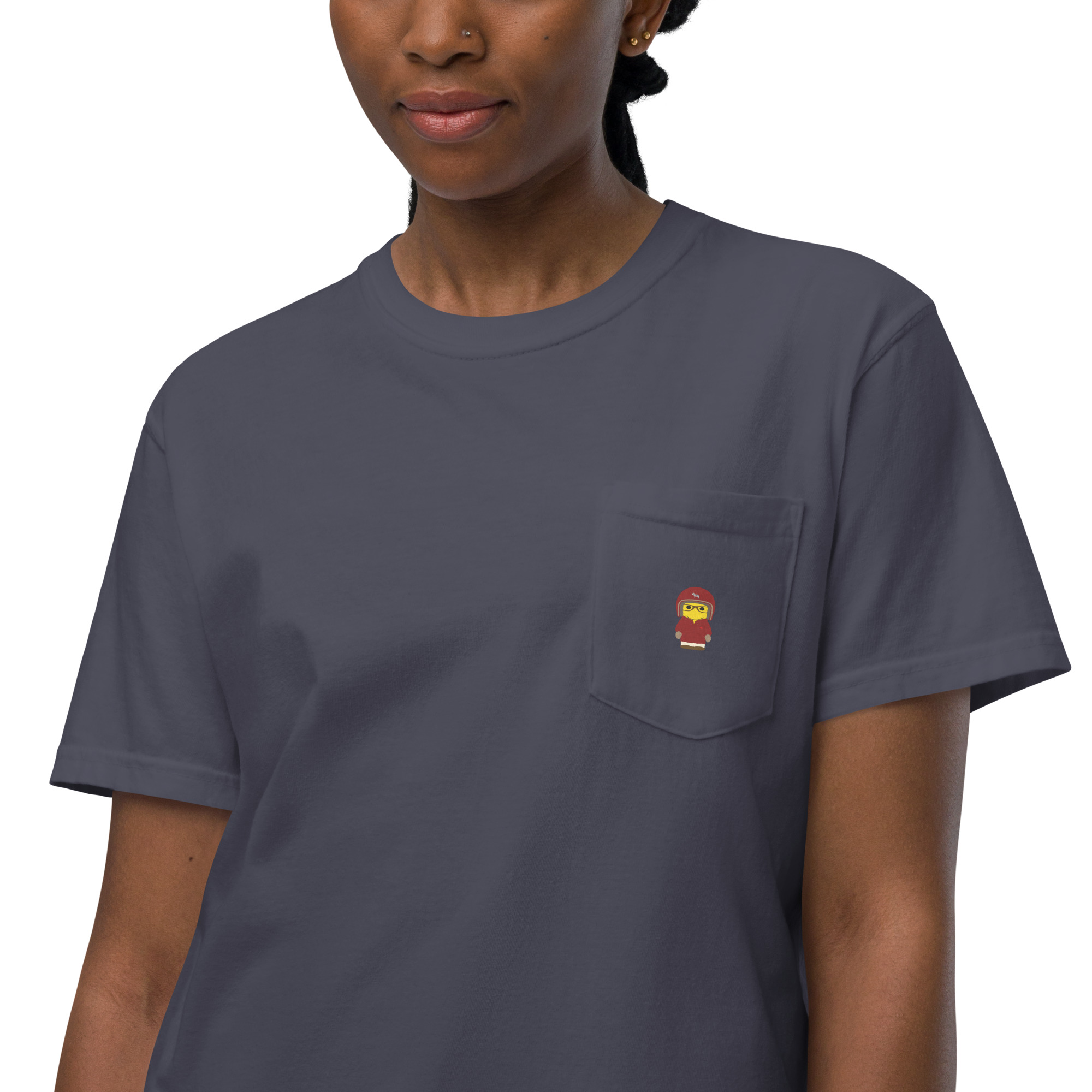 T-shirt teinté avec poche unisexe - anorak bordeaux – Dorian