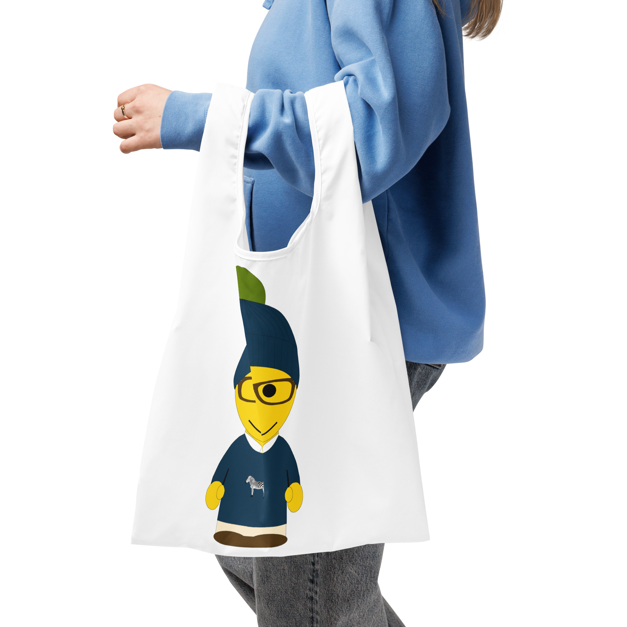 Sac de courses - pull col rond marine - Fitzgerald