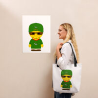 Tote bag - sweatshirt vert - Charles