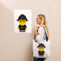 Tote bag - sweatshirt noir - Edgar