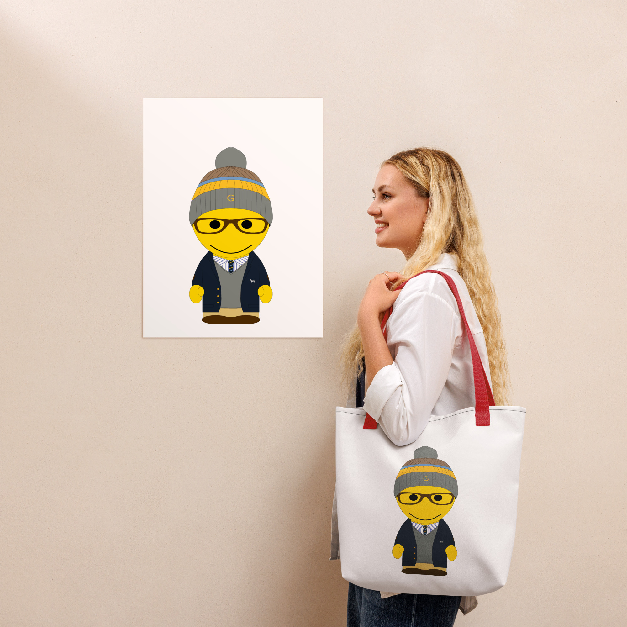 Tote bag - "College" - Fitzgerald - marine