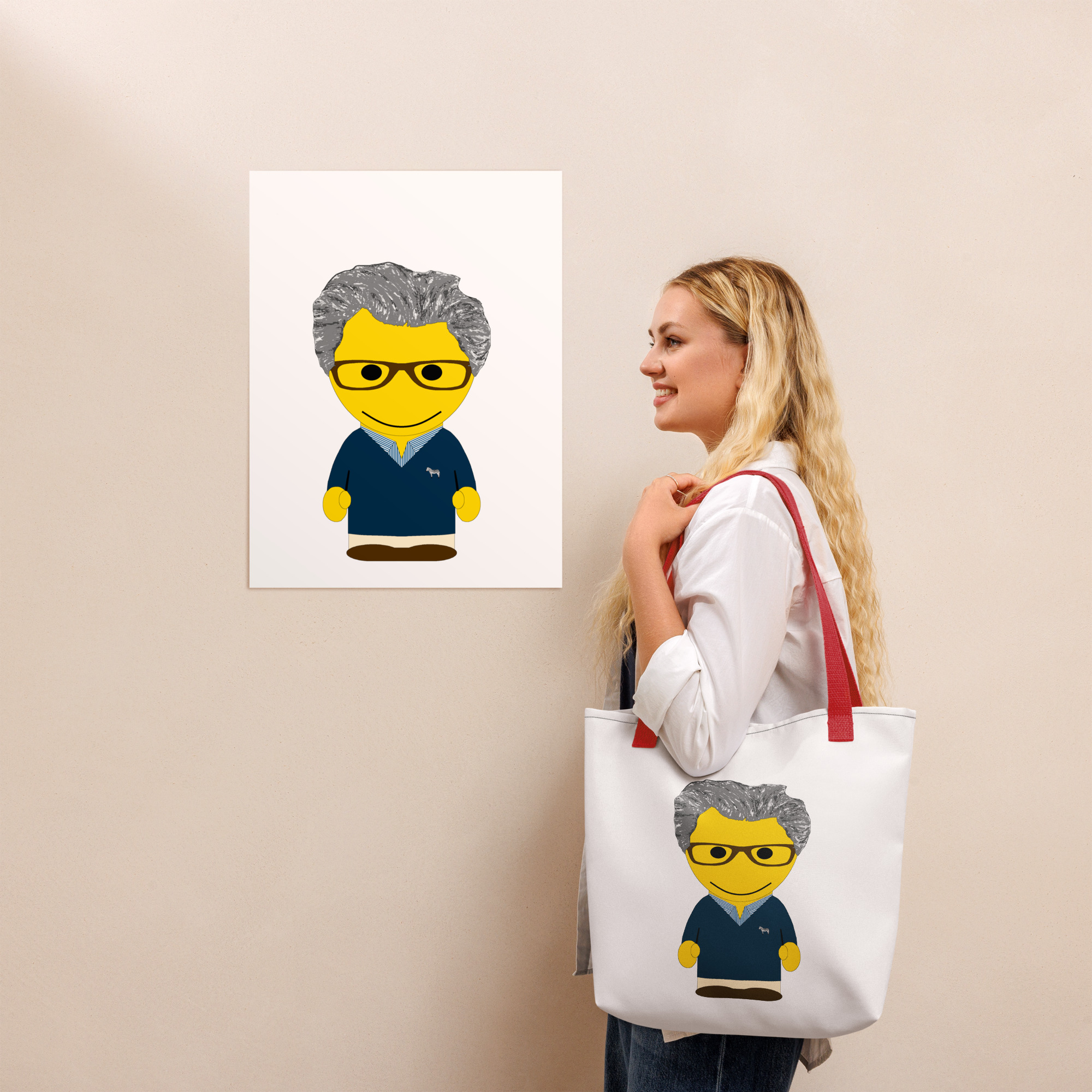 Tote bag - pull col V marine - Alistair