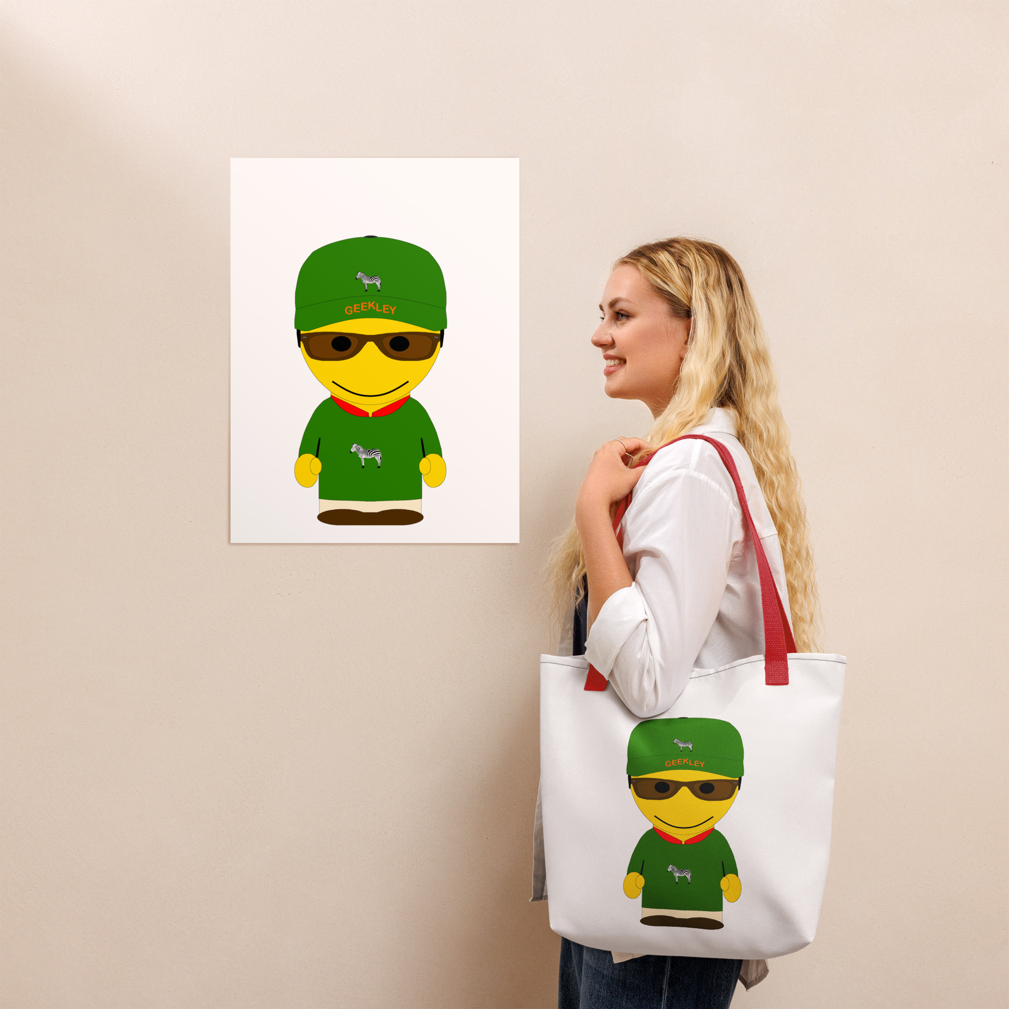 Tote bag - sweatshirt vert - Charles