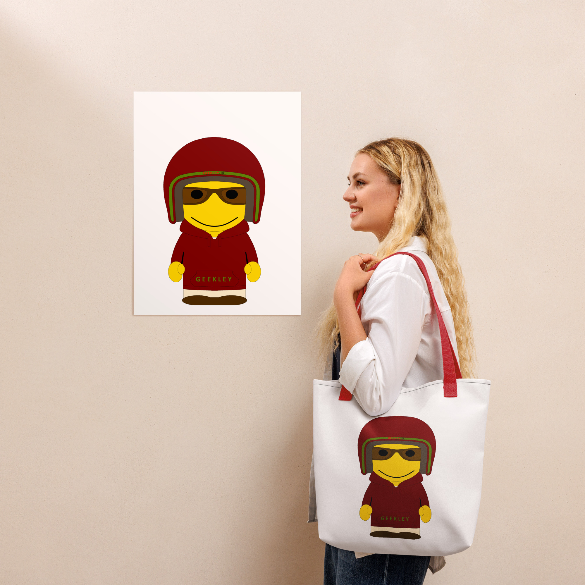 Tote bag - sweatshirt bordeaux - Dorian