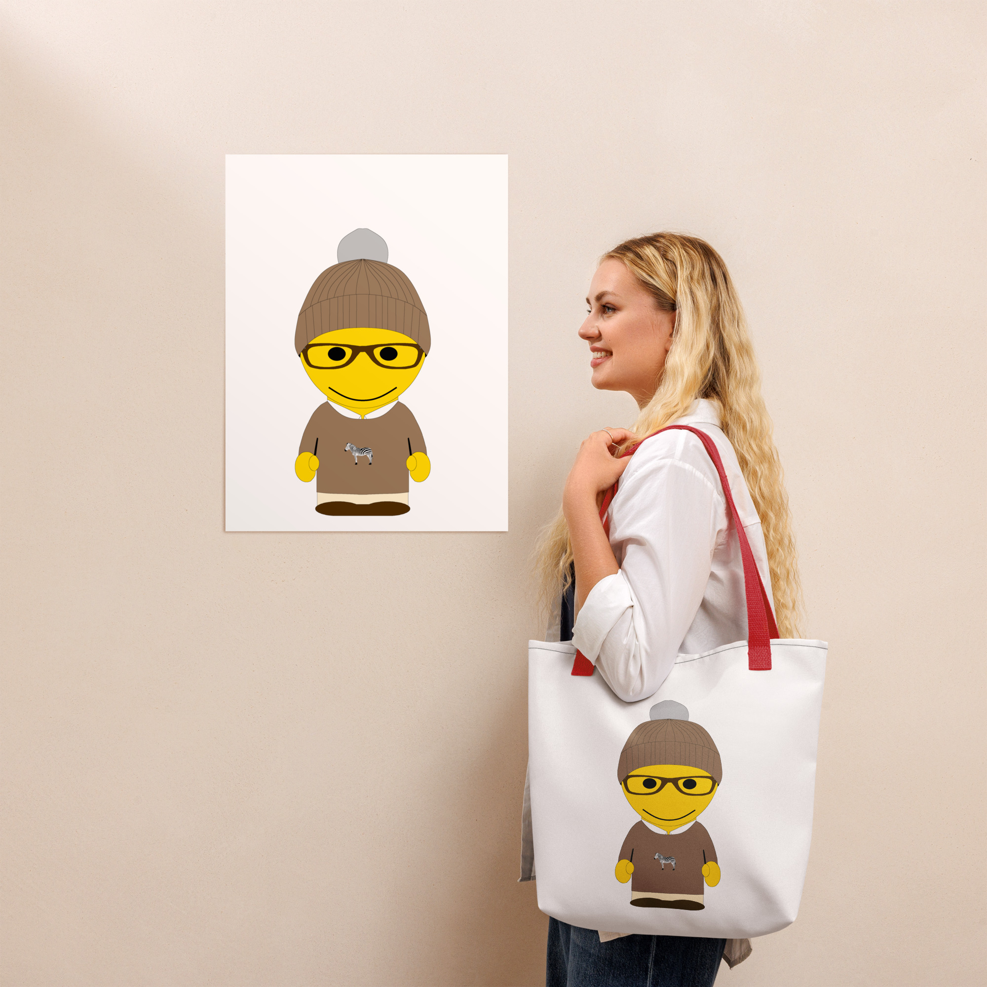 Tote bag - sweatshirt camel - Fitzgerald