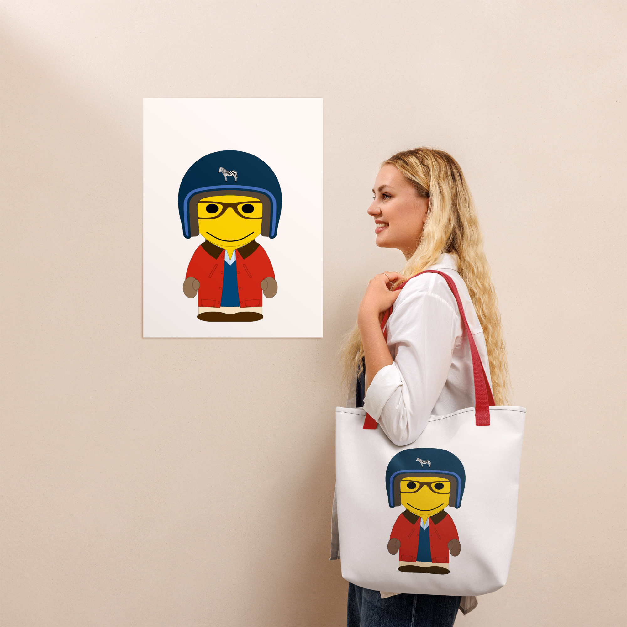 Tote bag - veste huilée rouge - Dorian
