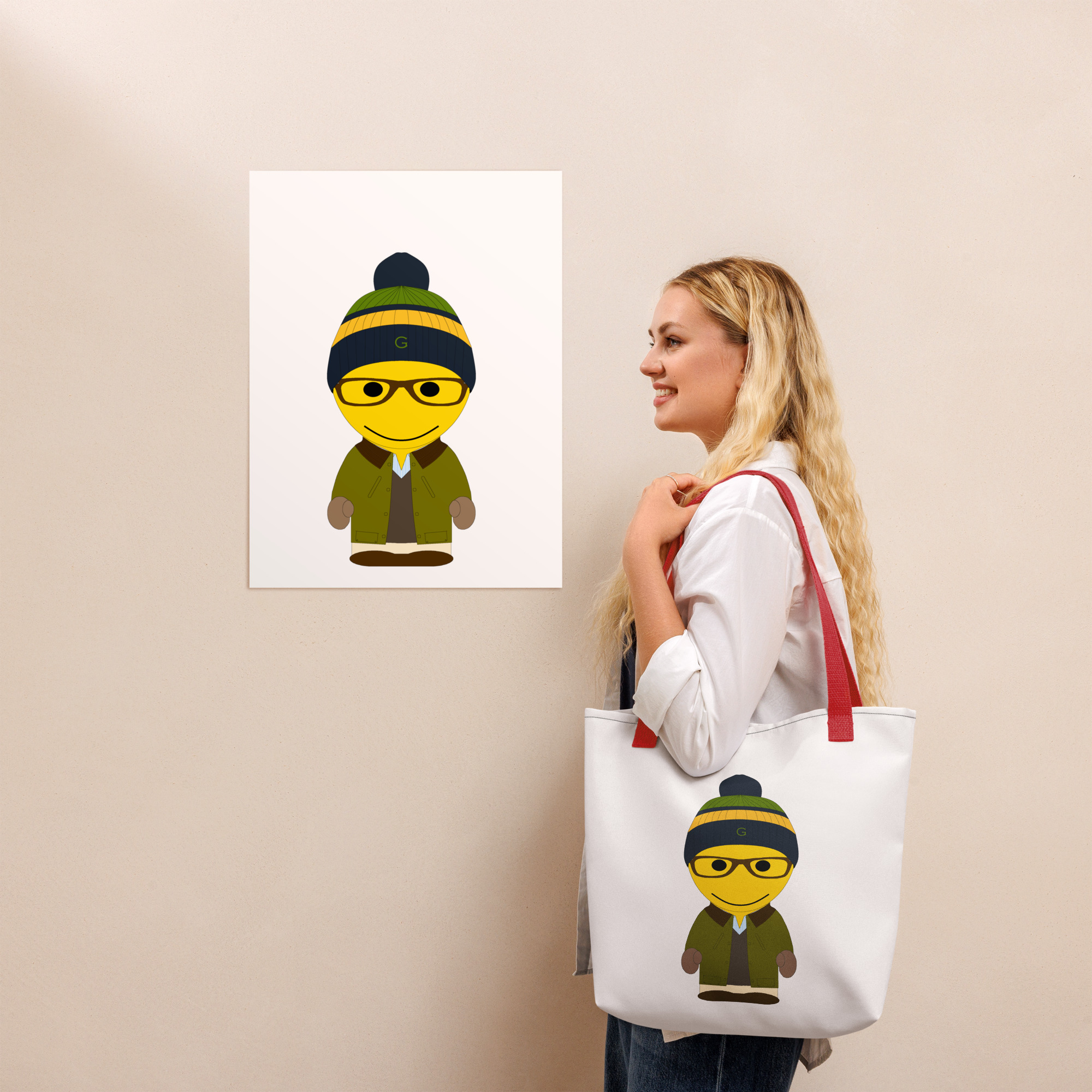 Tote bag - veste huilée verte - Fitzgerald
