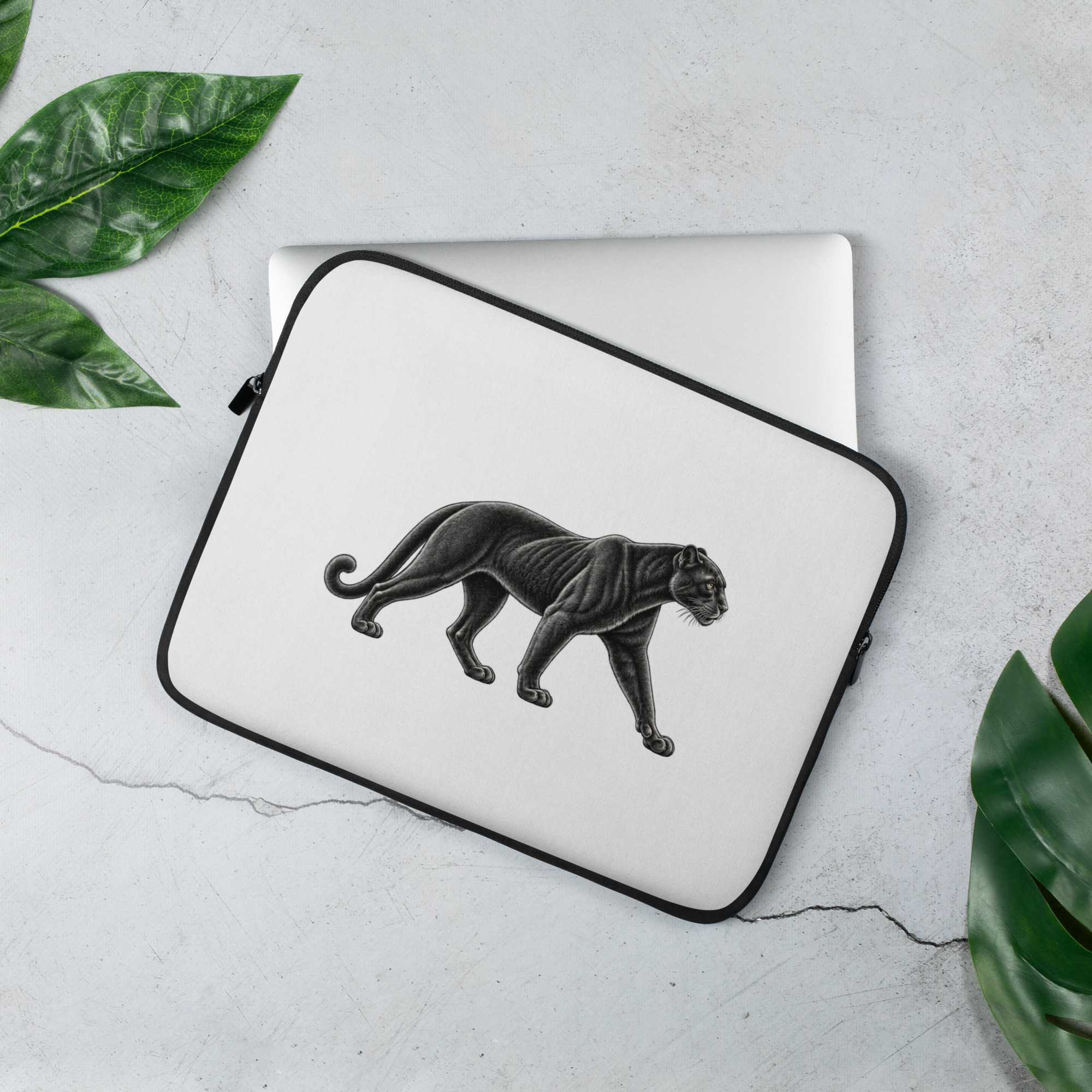 Housse pour ordinateur portable "Maison GEEKLEY" - panthère