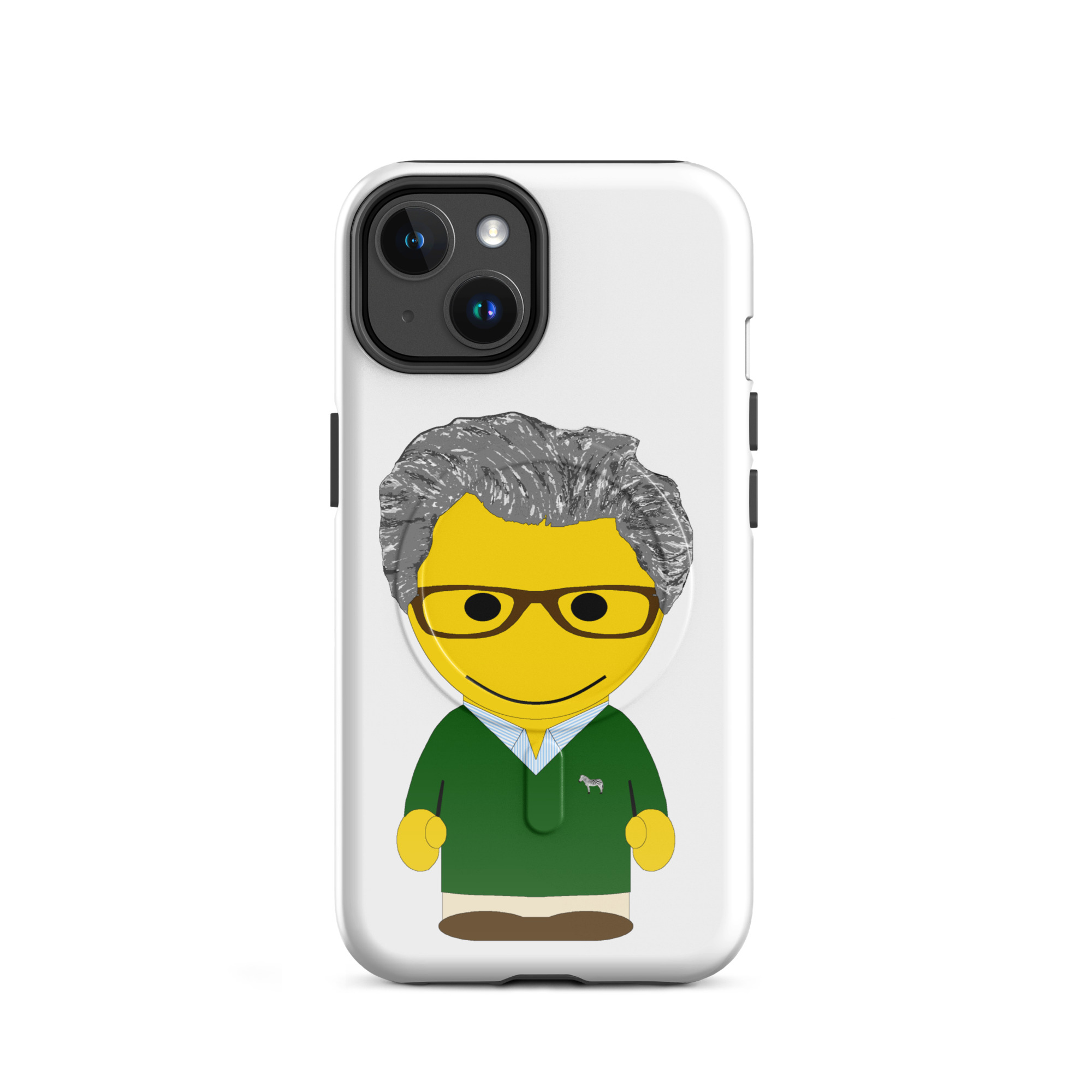 Coque iPhone® (MagSafe®) - pull col V vert sapin - Alistair