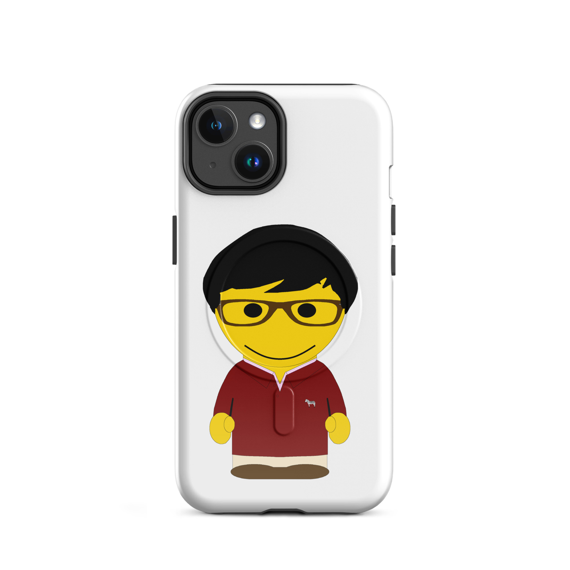 Coque iPhone® (MagSafe®) - polo laine bordeaux - Benedict