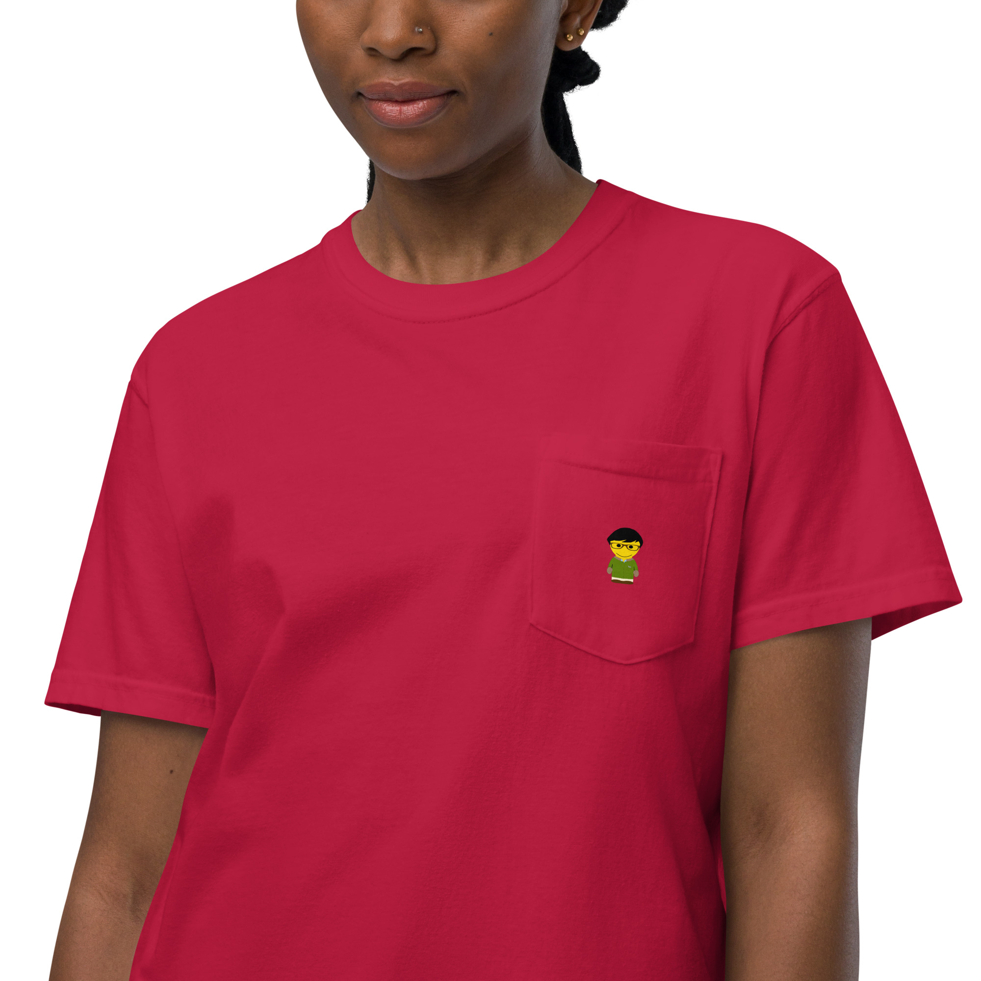 T-shirt teinté avec poche unisexe - veste forestière vert olive - Benedict