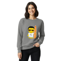 Sweat teinté unisexe - "sports" surf ciel & orange